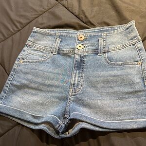 No Boundaries Blue High Waist Denim Shorts